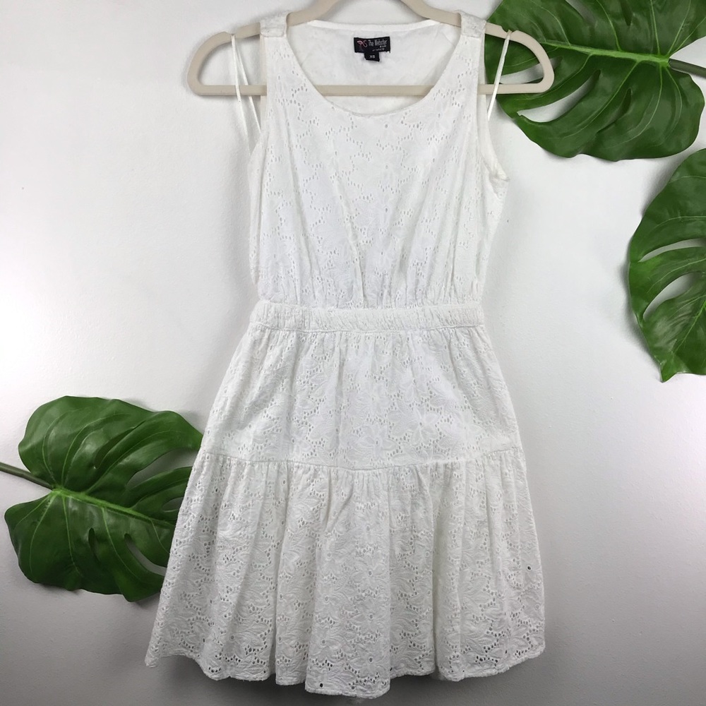 WHITE 100% COTTON OPEN BACK DRESS